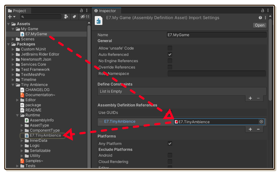 Linking from Assets to Packages